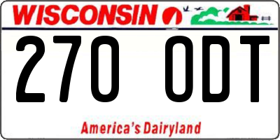 WI license plate 270ODT