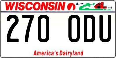 WI license plate 270ODU