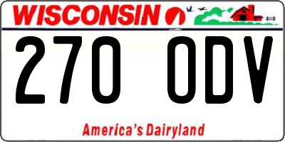 WI license plate 270ODV