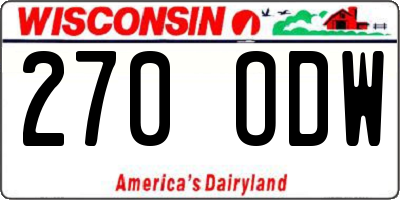 WI license plate 270ODW