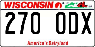 WI license plate 270ODX