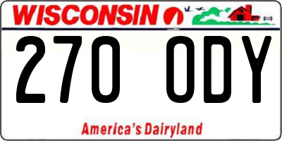 WI license plate 270ODY