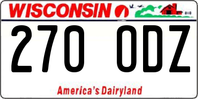 WI license plate 270ODZ