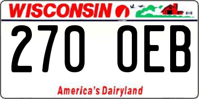 WI license plate 270OEB