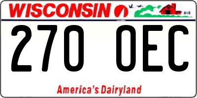 WI license plate 270OEC