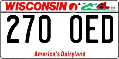 WI license plate 270OED