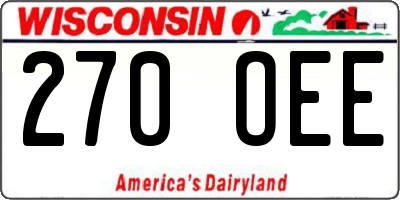 WI license plate 270OEE