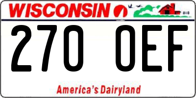 WI license plate 270OEF