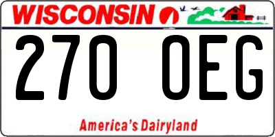 WI license plate 270OEG