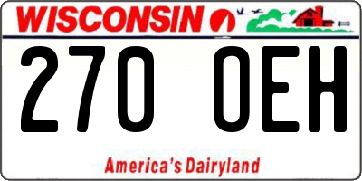 WI license plate 270OEH
