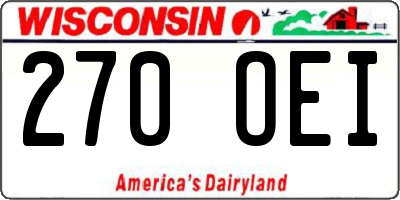 WI license plate 270OEI