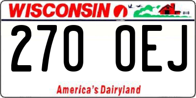 WI license plate 270OEJ
