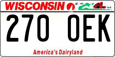 WI license plate 270OEK