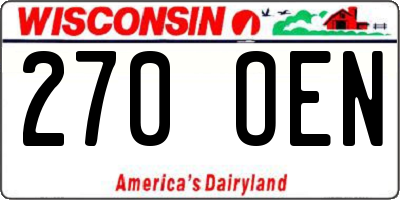 WI license plate 270OEN