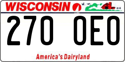 WI license plate 270OEO