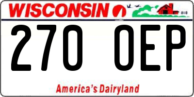 WI license plate 270OEP