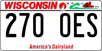WI license plate 270OES