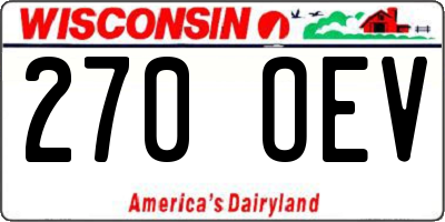 WI license plate 270OEV
