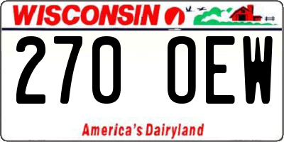 WI license plate 270OEW