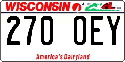 WI license plate 270OEY