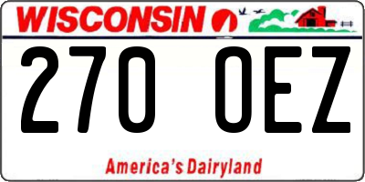 WI license plate 270OEZ