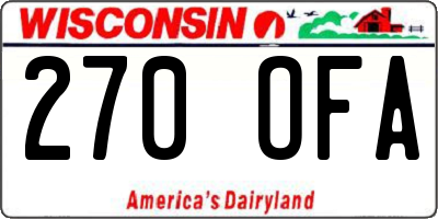 WI license plate 270OFA