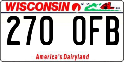 WI license plate 270OFB
