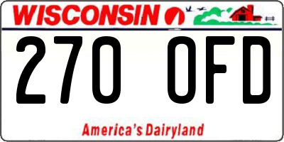 WI license plate 270OFD