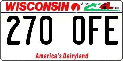WI license plate 270OFE