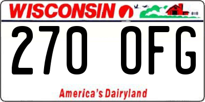 WI license plate 270OFG