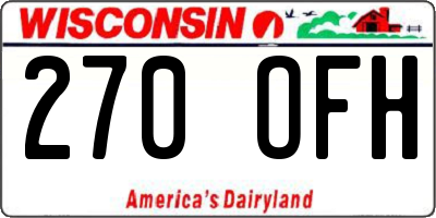 WI license plate 270OFH