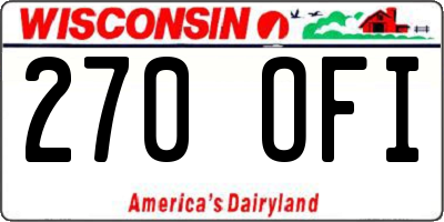 WI license plate 270OFI