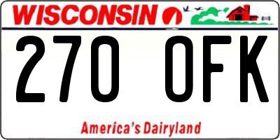 WI license plate 270OFK