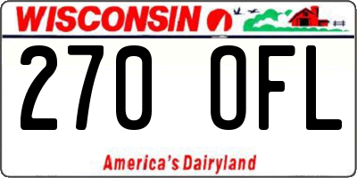 WI license plate 270OFL