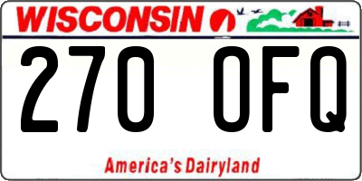 WI license plate 270OFQ