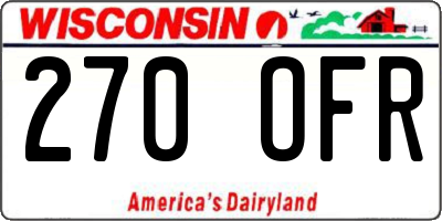 WI license plate 270OFR