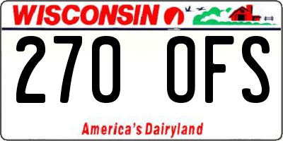 WI license plate 270OFS