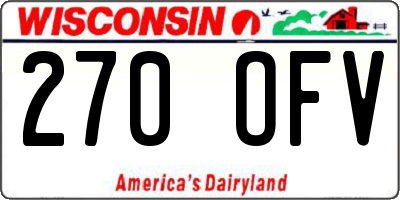 WI license plate 270OFV
