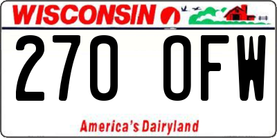 WI license plate 270OFW