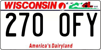 WI license plate 270OFY