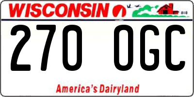 WI license plate 270OGC