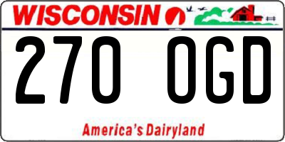 WI license plate 270OGD