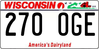 WI license plate 270OGE
