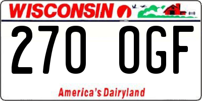 WI license plate 270OGF