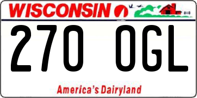 WI license plate 270OGL