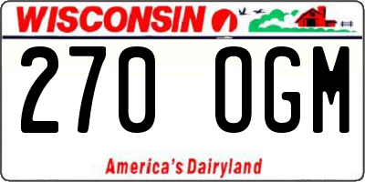 WI license plate 270OGM