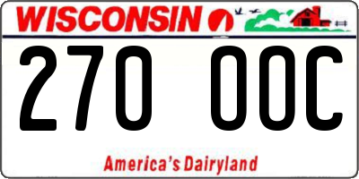 WI license plate 270OOC
