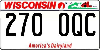 WI license plate 270OQC