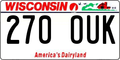 WI license plate 270OUK