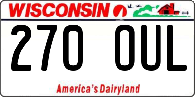 WI license plate 270OUL